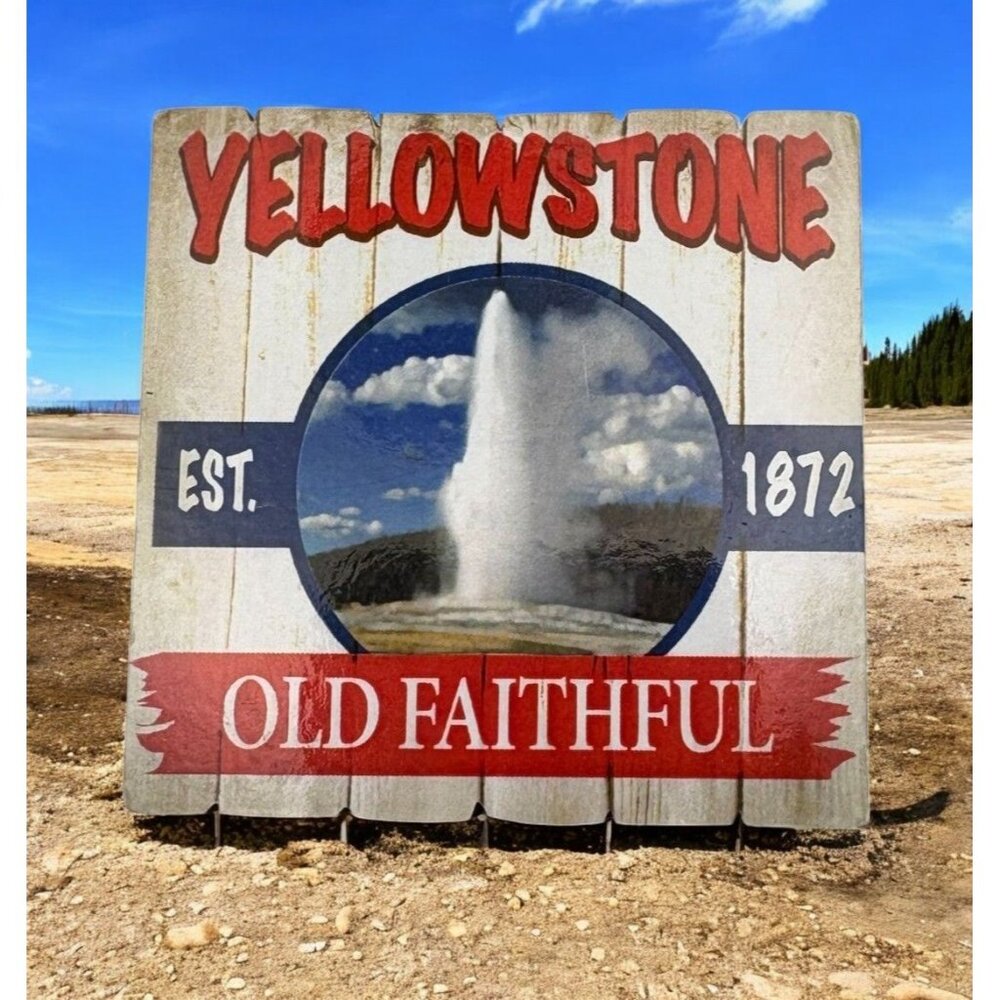 Yellowstone Old Faithful Geyser Refrigerator Magnet Souvenir Rustic Nature WY